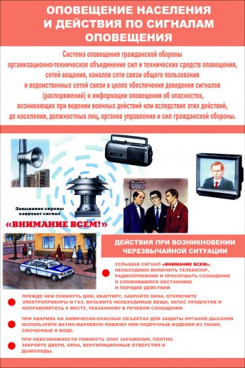 Оповещение населения и действия по сигналам  оповещения